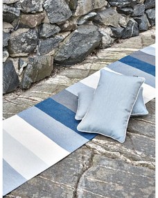 Синя и кремава пътека за открито и закрито 70x300 cm Molly Ocean Grey – Pappelina
