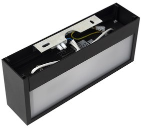 Дизайнерски правоъгълен стенен аплик черен 25 см - Houx