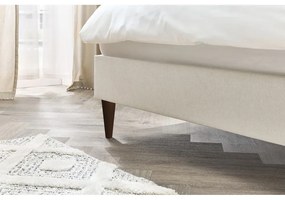 Бежово тапицирано двойно легло с решетка 160x200 cm Sary - Bobochic Paris