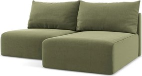 Зелен кадифен сгъваем/с място за съхранение ъглов диван (десен ъгъл) Kalena – Makamii