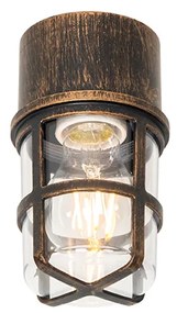 Таванна и стенна лампа антично злато IP54 - Kiki