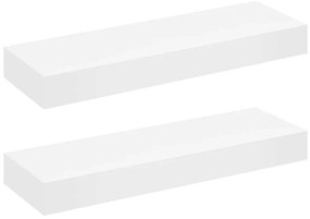 276002 vidaXL Окачени стенни рафтове с чекмеджета, 2 бр, бели, 80 см