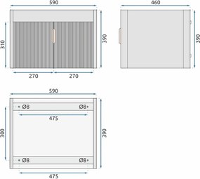 Комплект мебели за баня с мивка Astor 60 см Beige