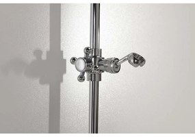 Стенна месингова душ релса в лъскаво сребристо с подвижен държач 67 cm Antea – Sapho