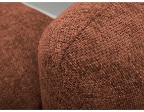 Теракотен шенилов разтегателен ъглов диван с място за съхранение (ляв ъгъл) Mele – Makamii