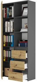 Офис рафт с чекмеджета MODERN B-80-S3 - различни цветови варианти artisan mix antracit