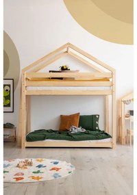 Двуетажно легло от борова дървесина в естествен цвят 80x200 cm Mila DMPB - Adeko