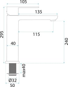 Смесител за баня Rea Logan Titan High