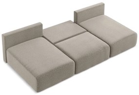 Бежов разтегателен ъглов диван с място за съхранение Kalena – Makamii