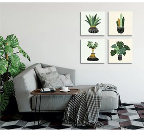Картини в комплект от 4 бр. 30x30 cm Plants - Wallity