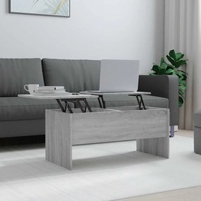 819300 vidaXL Кафе маса, сив сонома, 102x50,5x46,5 см, инженерно дърво