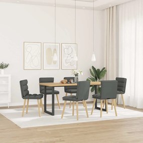 3315664 vidaXL Трапезни столове, 6 бр, тъмносиви, текстил