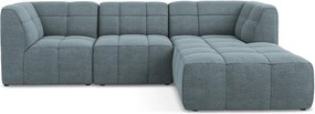 Син ъглов диван от прежда с примки от букле (десен ъгъл) Aloha – Makamii