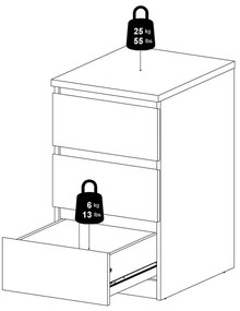 Скрин от дъбов декор в естествен цвят 40x70x50 cm Naia – Tvilum