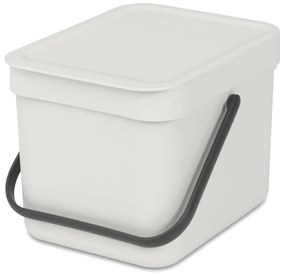 Кош за разделно събиране на боклук Brabantia Sort&Go 1005514, 6 л, Дръжка, Възможност за стенен монтаж, Светлосив