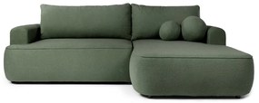 Зелен разтегателен ъглов диван от букле (десен ъгъл) Quinoa – Bonami Selection
