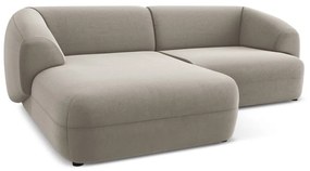 Бежов кадифен ъглов диван (ляв ъгъл) Moana – Makamii