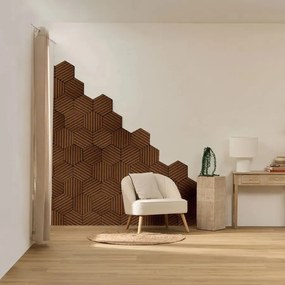 Комплект декоративен панел atmosphera Colva, MDF, 30x26 cm, 3 бр - Тъмно дърво