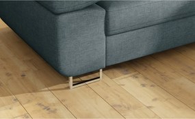 Син разтегателен ъглов диван с място за съхранение (десен ъгъл L форма) Anton – ELTAP