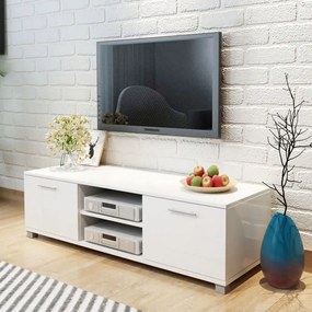 Sonata ТВ шкаф с гланцово покритие, бял, 120x40.3x34.7 cм