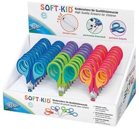 Ножица Wedo, Гумирани дръжки Soft-Kid, За деца, Многоцветен
