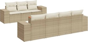 3257682 vidaXL Градински диван с възглавници, 8 части, бежов полиратан