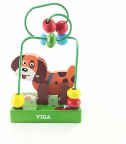 Спирала с дървени топчета - Куче - Viga Toys