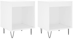 830717 vidaXL Нощни шкафчета, 2 бр, бели, 40x35x50 см, инженерно дърво