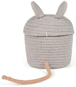 Сива текстилна детска кошница за играчки ø 15x15 cm Mini Renata the Rat – Lorena Canals