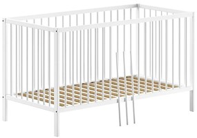 Бяло детско креватче 70x140 cm от масивен бор DINO – Vipack
