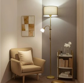 Brilagi - Подова лампа CERIA 1xE27/100W/230V + 1xE14/25W златна/кафява