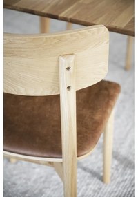 Кафяв коняк/естествени трапезни столове в комплект от 2 бр. от имитация на кожа Wolcott – Rowico