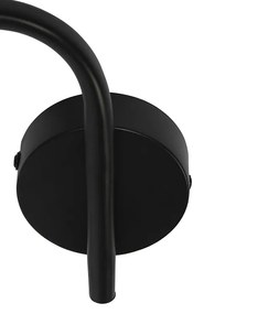 Таванна лампа черна 44,5 см с димно стъкло 3-светлина - Vidro