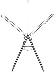 Сушилник за дрехи Brabantia Hangon 1004171, 25 м, 8 закачалки, Заключване за деца, Допълнителен прът, Черен мат