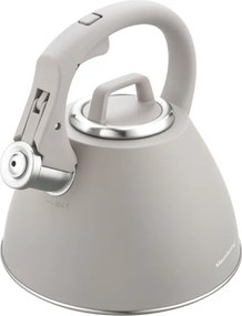 Свирещ чайник Klausberg KB 7953, 2.5 л, Неръждаема стомана, Топлоизолирана дръжка, Индукция, Бежов