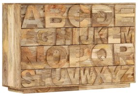 247712 vidaXL Шкаф "Азбука" с 6 чекмеджета, 120x35x79 см, манго масив