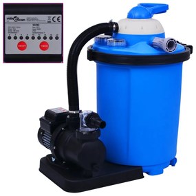 92292 vidaXL Пясъчна филтърна помпа с таймер, 550 W, 50 л