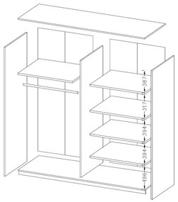 Плъзгаща се врата Delta V-180 x 61 x 210 cm-Kafe Skouro