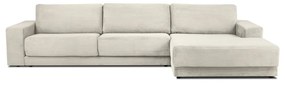 Бежов велурен разтегателен диван , десен ъгъл Donatella - Milo Casa
