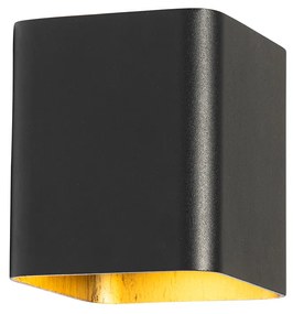 Модерна стенна лампа черна с LED IP54 Квадратна - Evi