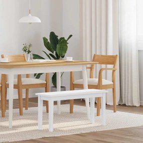 4102599 vidaXL Пейка 90 cm Бяла масивна дървесина Гума