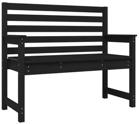 824064 vidaXL Градинска пейка, черна, 109x48x91,5 см, борово дърво масив