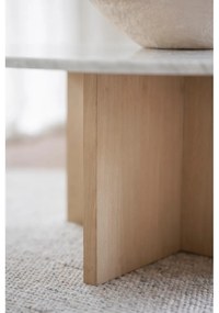 Бяла мраморна кръгла масичка за кафе 90x90 cm Brooksville - Rowico