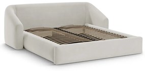 Бежово двойно легло 160x200 cm тапицирано с място за съхранение с включена подматрачна рамка Campi – Cosmopolitan Design