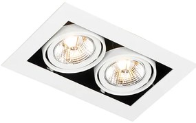 Модерен вграден прожектор бял 2-светлинен регулируем - Oneon 70