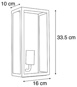 Комплект от 2 външни стенни лампи черни IP44 със стъкло - Rotterdam