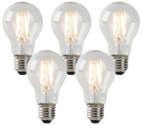 Комплект от 5 LED крушки E27 прозрачни 3W 250lm 2200K