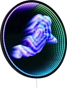 Черна стенна светлинна декорация за контакт ø 60 cm Duke – Reality