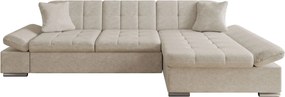 Ъглов диван Malwi-Екрю-десен