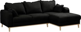Черен ъглов диван (десен ъгъл) Beata - Ropez